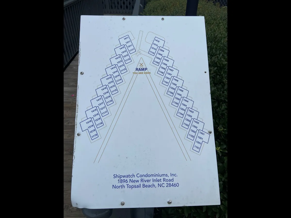A detailed property layout map with a 'you are here' marker helps guests orient themselves within the complex and nearby surroundings. The map hints at walkability and proximity to local attractions and the beach.